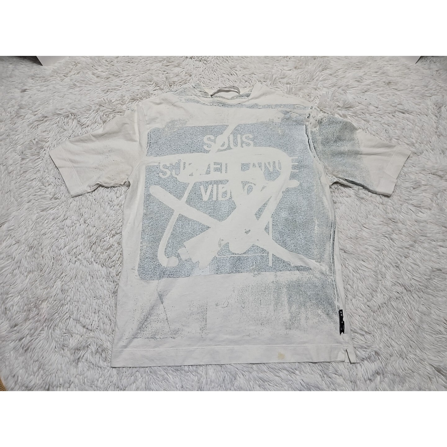 Off White 2013 T Shirt Small White Sous Surveillance Video Distressed Lg-425